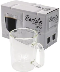 Safdie & Co. Barista Mod Espresso Mugs – Double Wall – Set Of 2 – 120 Ml Tea
