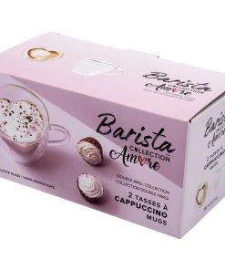 Tea Safdie & Co. Barista Amore Cappuccino Mugs - Double Wall – Set Of 2 - 180 Ml 9 Tea Safdie & Co. Barista Amore Cappuccino Mugs - Double Wall – Set Of 2 - 180 Ml