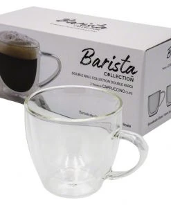 Safdie & Co. Barista Double Wall Cappuccino Mugs – Set Of 2 – 225 Ml