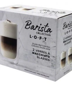 Tea Safdie & Co. Barista Loft Latte Macchiato Glasses - Double Wall - Set Of 2 – 380 Ml