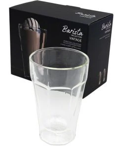 Safdie & Co. Barista Vintage Latte Glasses – Double Wall – Set Of 2 – 475 Ml Tea