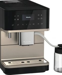 Miele CM6360 Super Automatic Espresso Machine - Obsidian Black/Clean Steel Tea