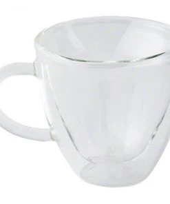 Safdie & Co. Barista Amore Espresso Mugs – Double Wall - Set Of 2 - 80 Ml