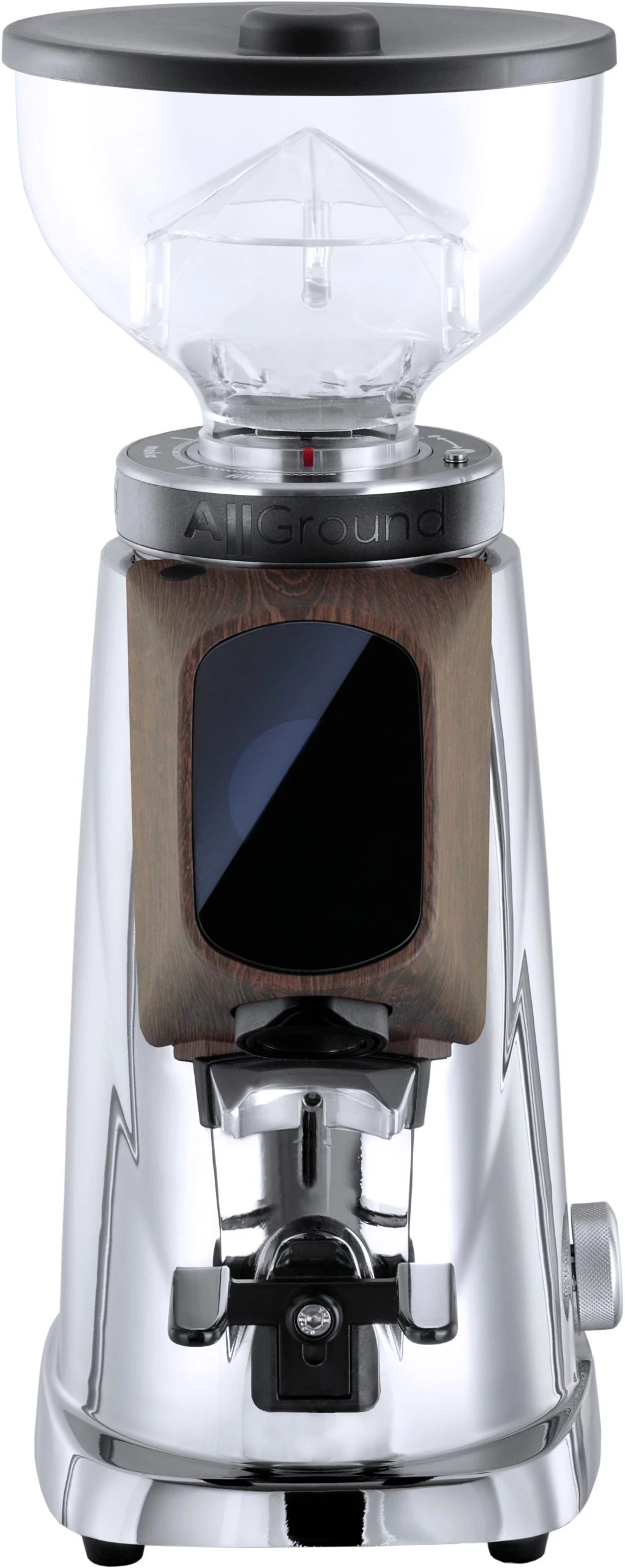 Fiorenzato F4 AllGround Burr Grinder - Chrome And Dark Oak 3 Fiorenzato F4 AllGround Burr Grinder - Chrome And Dark Oak