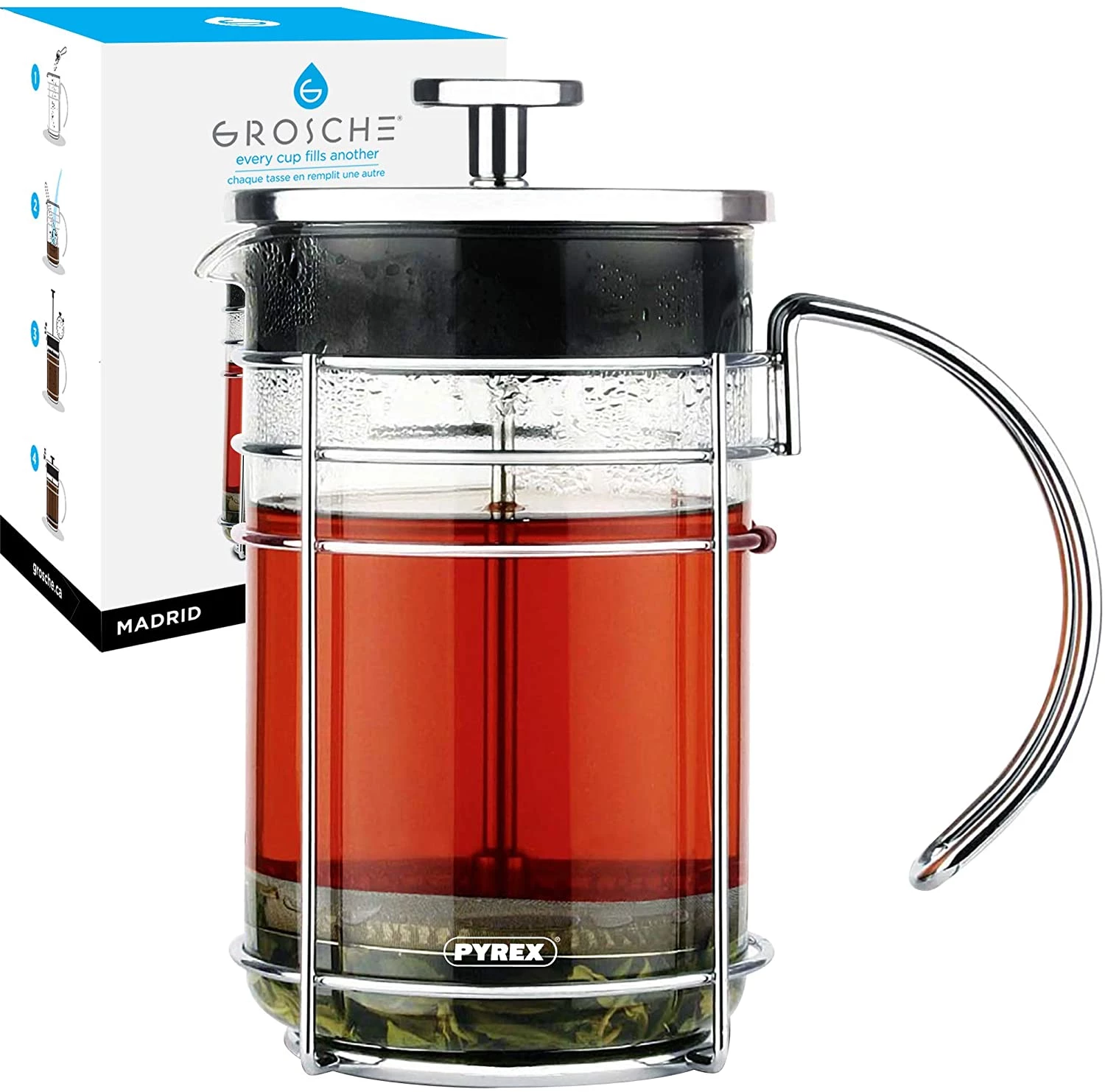 Grosche Madrid French Press - 34 Oz Tea 4 Grosche Madrid French Press - 34 Oz Tea