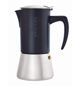 Tea Grosche Milano Stovetop Espresso Maker - Steel Black 12 Tea Grosche Milano Stovetop Espresso Maker - Steel Black