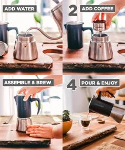 Tea Grosche Milano Stovetop Espresso Maker - Steel Black 14 Tea Grosche Milano Stovetop Espresso Maker - Steel Black