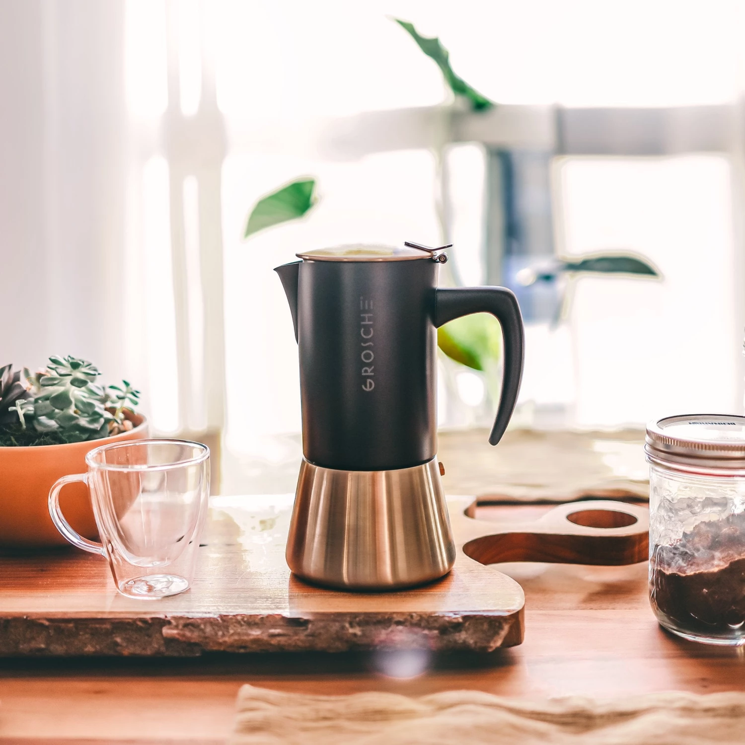 Tea Grosche Milano Stovetop Espresso Maker - Steel Black 8 Tea Grosche Milano Stovetop Espresso Maker - Steel Black