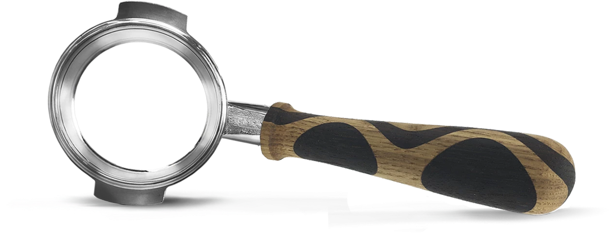 Tea Pesado Bottomless (Naked) Portafilter For La Marzocco And E61 Group - Ola Wood 5 Tea Pesado Bottomless (Naked) Portafilter For La Marzocco And E61 Group - Ola Wood