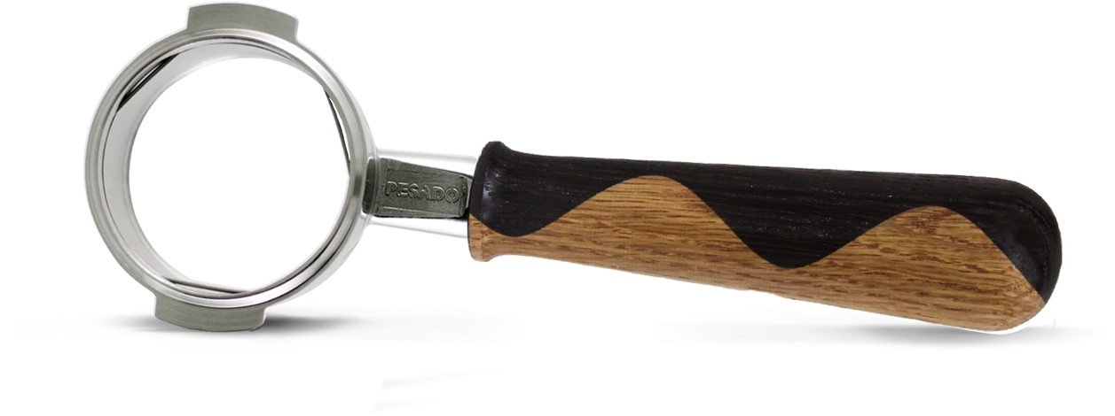 Tea Pesado Bottomless (Naked) Portafilter For La Marzocco And E61 Group - Ola Wood 4 Tea Pesado Bottomless (Naked) Portafilter For La Marzocco And E61 Group - Ola Wood