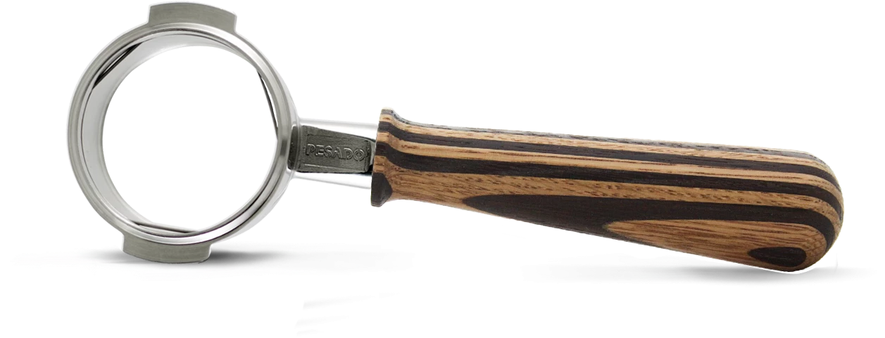 Tea Pesado Bottomless (Naked) Portafilter For La Marzocco And E61 Group - Raya Wood 4 Tea Pesado Bottomless (Naked) Portafilter For La Marzocco And E61 Group - Raya Wood