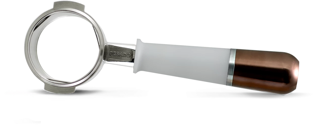 Pesado Bottomless (Naked) Portafilter For Nuova Simonelli & Victoria Arduino - White/Bronze Tea 4 Pesado Bottomless (Naked) Portafilter For Nuova Simonelli & Victoria Arduino - White/Bronze Tea