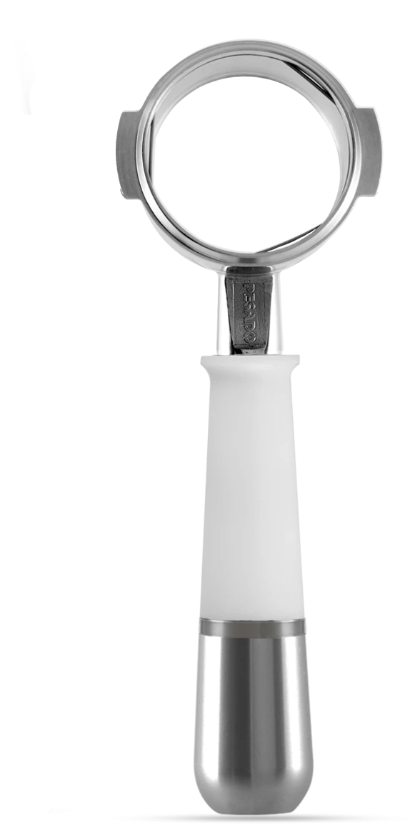 Pesado Bottomless (Naked) Portafilter For Nuova Simonelli & Victoria Arduino - White/Silver Tea 5 Pesado Bottomless (Naked) Portafilter For Nuova Simonelli & Victoria Arduino - White/Silver Tea