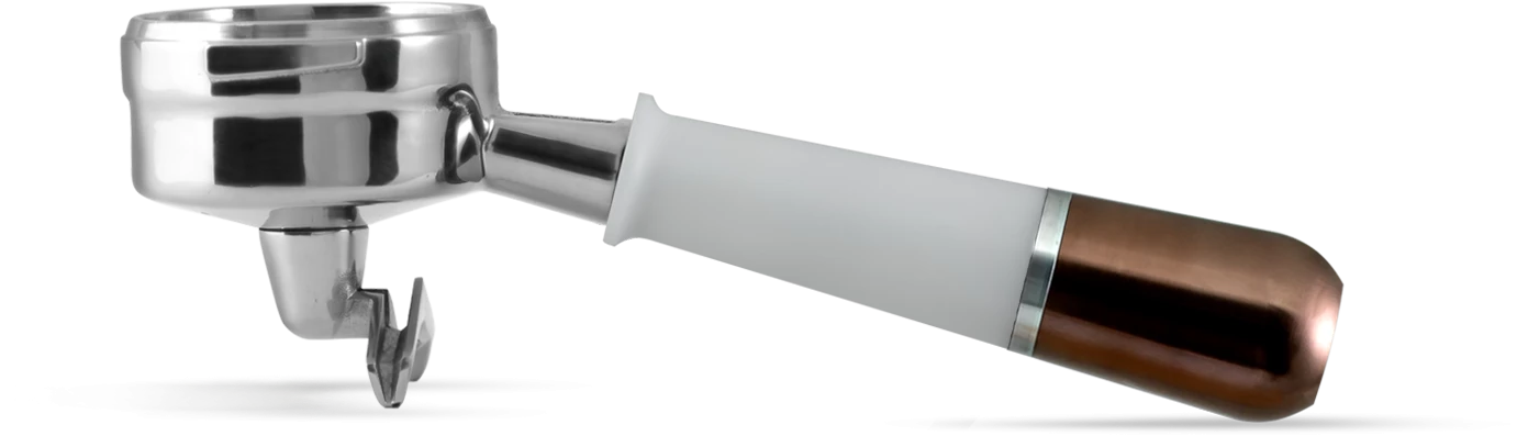 Pesado Double Spout Portafilter For La Marzocco And E61 Group - White/Bronze Tea 3 Pesado Double Spout Portafilter For La Marzocco And E61 Group - White/Bronze Tea