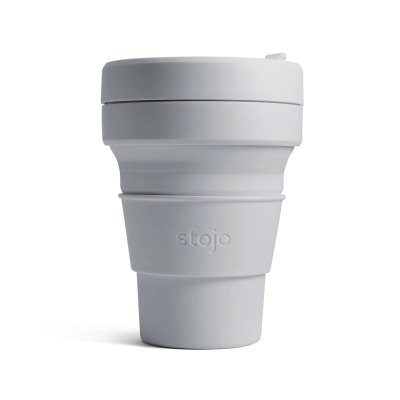 Stojo Collapsible Pocket Cup - Grey Tea 3 Stojo Collapsible Pocket Cup - Grey Tea