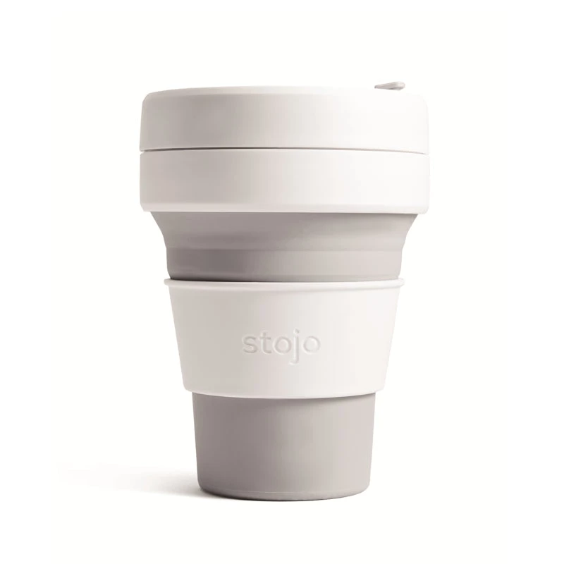 Stojo Collapsible Pocket Cup - White/Dove 3 Stojo Collapsible Pocket Cup - White/Dove