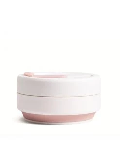 Stojo Collapsible Pocket Cup - White/Rose 5 Stojo Collapsible Pocket Cup - White/Rose