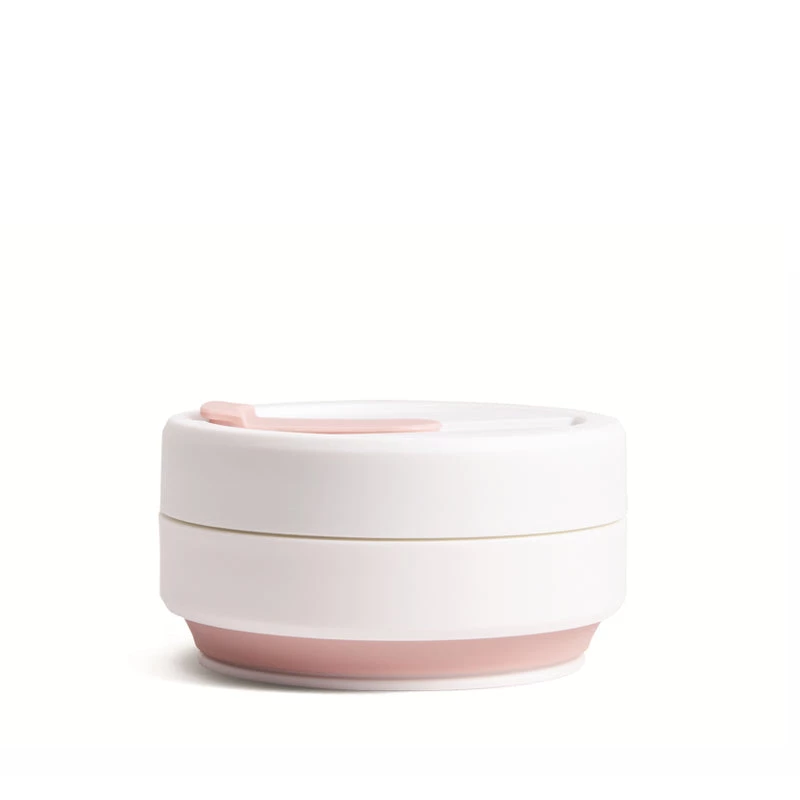 Stojo Collapsible Pocket Cup - White/Rose 4 Stojo Collapsible Pocket Cup - White/Rose