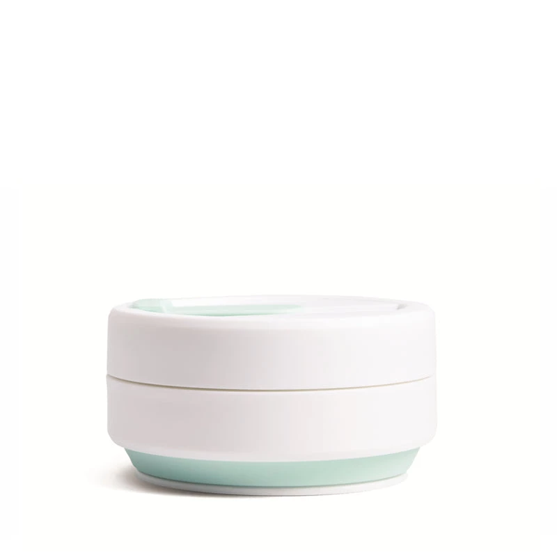Stojo Collapsible Pocket Cup - White/Mint 4 Stojo Collapsible Pocket Cup - White/Mint