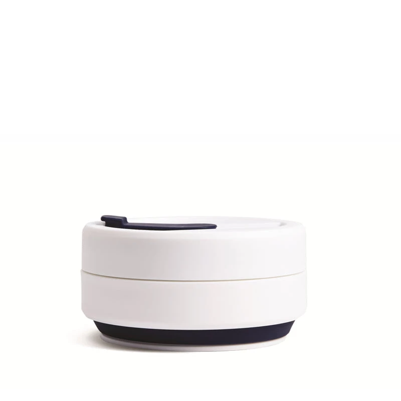 Stojo Collapsible Pocket Cup - White/Indigo Tea 4 Stojo Collapsible Pocket Cup - White/Indigo Tea
