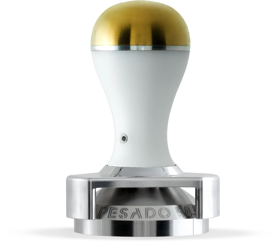 Pesado 58.5mm Tamper - White/Gold 4 Pesado 58.5mm Tamper - White/Gold