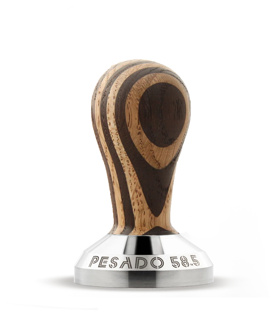 Pesado 58.5mm Tamper - Raya Wood Tea 3 Pesado 58.5mm Tamper - Raya Wood Tea