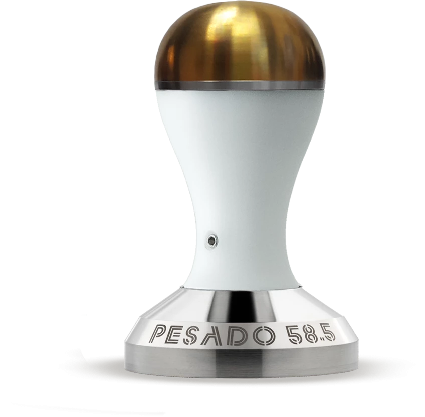 Pesado 58.5mm Tamper - White/Gold 3 Pesado 58.5mm Tamper - White/Gold