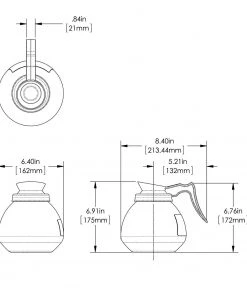 Bunn Glass Coffee Decanter - 1.9L - Case Of 3 - Orange Commercial