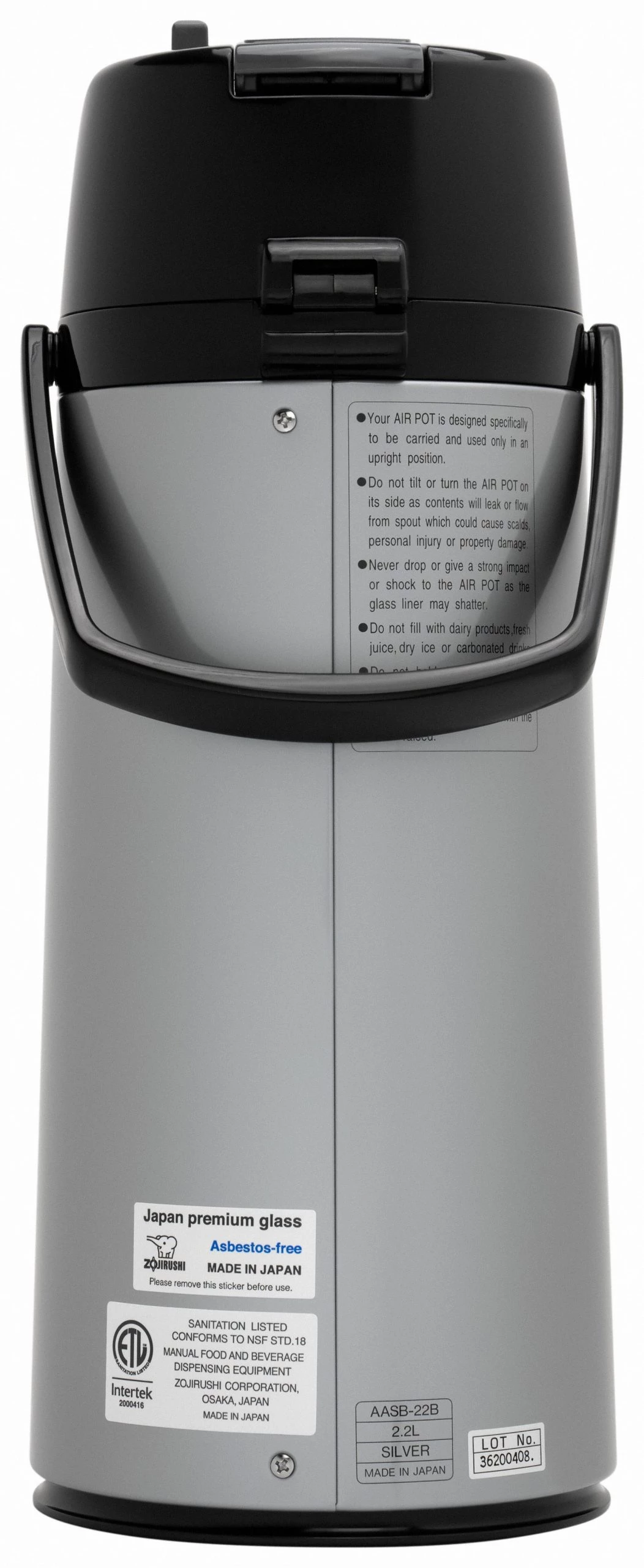 Zojirushi AASB-22 Air Pot Beverage Dispenser, 2.2 Liters, Stainless 6 Zojirushi AASB-22 Air Pot Beverage Dispenser, 2.2 Liters, Stainless