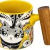 Tea Asso Yellow Porcelain Mug W/ Wooden Handle - 450 Ml 1 Tea Asso Yellow Porcelain Mug W/ Wooden Handle - 450 Ml